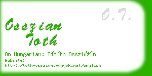 osszian toth business card